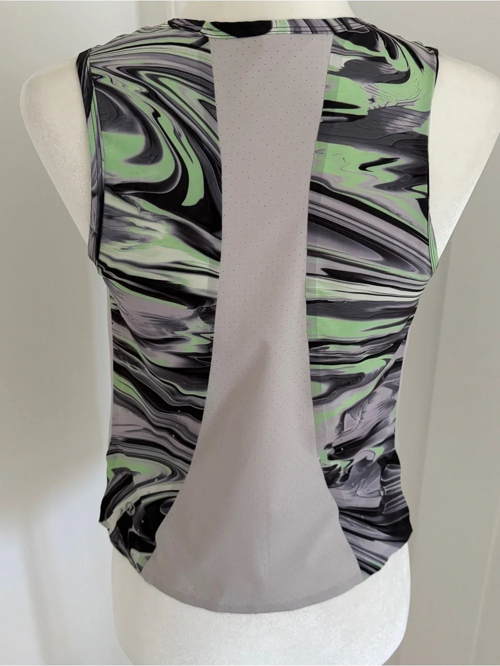 Lululemon Swift Ventilated Running Tank Top Marble Print Gray Green Size 4*E8